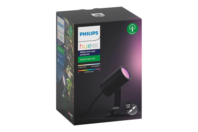 Philips Hue White And Color Ambiance Lily Spotlys Led 16 Millioner Farver 2200-6500 Sort Krom-matteret