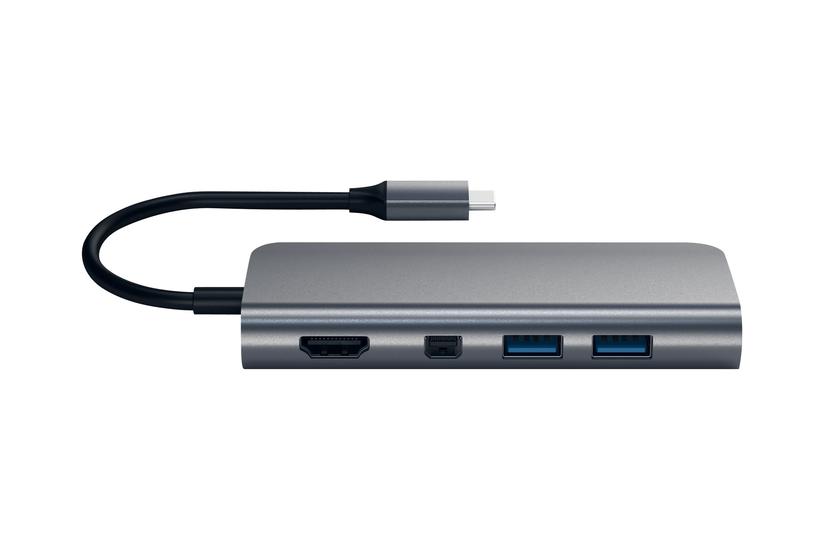 Satechi Aluminum Type- Multimedia Adapter Dockingstation Usb- Mini Dp 1gbe