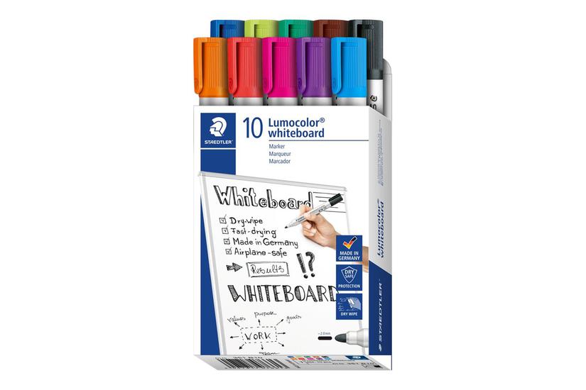 Staedtler Lumocolor 351 Markør Sort Rød Blå Grøn Lyseblå Orange Violet Pink Lysegrøn Lysebrun Pakke Med 10