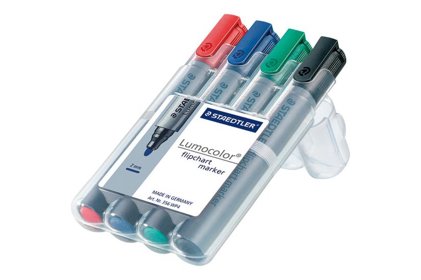 Staedtler Lumocolor Markør Sort Rød Blå Grøn Pakke Med