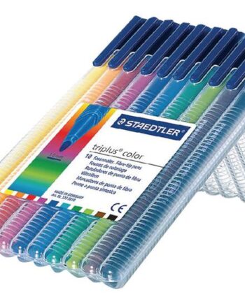 Staedtler Triplus Color Fiberspidspen Sort  Rød  Blå  Grøn  Lyseblå  Gul  Orange  Magenta  Pilegrøn  Van Dyke-brun  Pakke Med 10