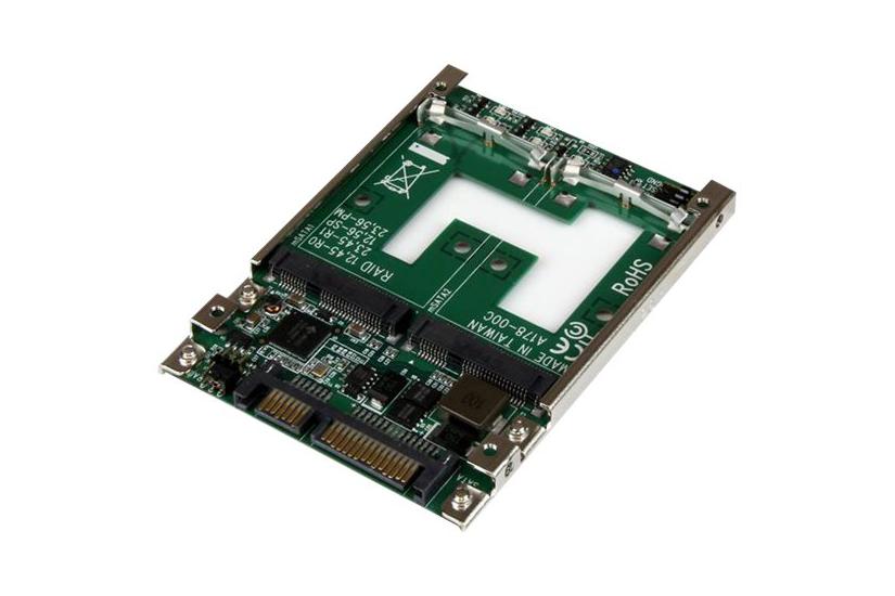 Startech Com Dual Msata Ssd To Quot Sata Raid Adapter Converter 2x Msata Ssd To 5in Sata Adapter With Raid And 7mm Open Frame Housing 25sat22msat Lagringskontrol Msata Sata 6gb