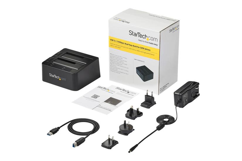 Startech Com Dual-bay Usb To Sata Hard Drive Docking Station Usb 10 Gbps Hard Drive Dock External 53 Sata Iiiiii Ssdhdd Docking Station Hot-swap Hard Drive Bay Top-loading Lagringskontrol Usb Gen