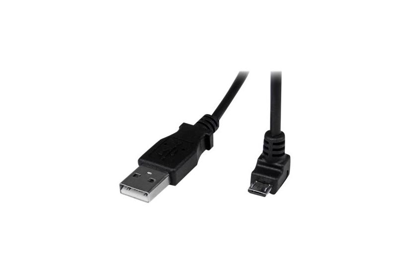 Startech Com 2m Micro Usb Cable Cord To Down Angle Micro Down Angled Micro Usb Cable 1x Usb 1x Usb Micro Black Usbaub2md Usb-kabel Micro-usb Type Til Usb