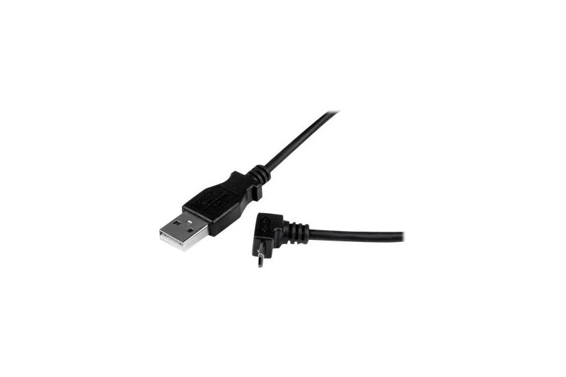 Startech Com 1m Micro Usb Cable Cord To Up Angle Micro Up Angled Micro Usb Cable 1x Usb 1x Usb Micro Black Usbaub1mu Usb-kabel Micro-usb Type Til Usb