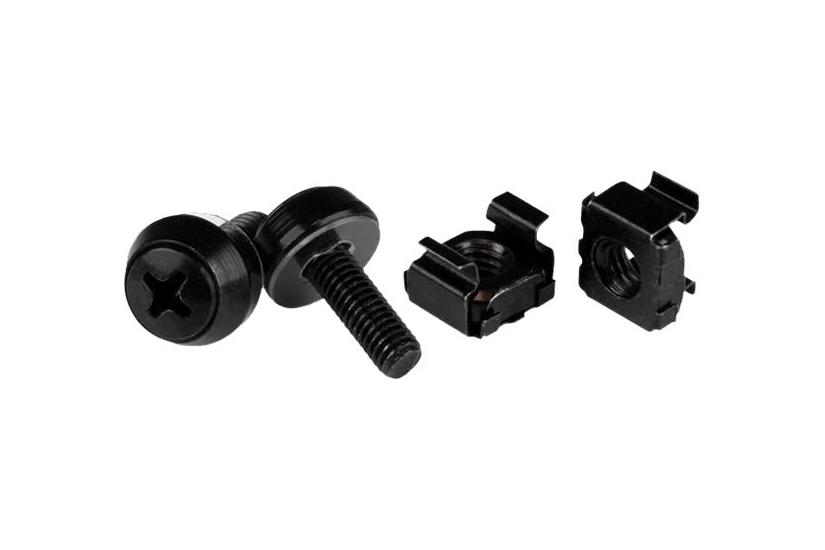 Startech Com M5 12mm Screws And Cage Nuts 100 Pack M5 Mounting Screws And Cage Nuts For Server Rack And Cabinet Black Cabscrewm52b Skruer Og Møtrikker For Rack