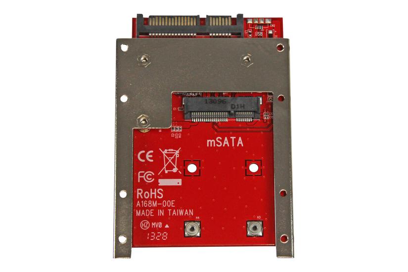 Startech Com Msata Ssd To 5in Sata Adapter Converter Msata To Sata Adapter For 5in Bay With Open Frame Bracket And 7mm Drive Height Sat32msat257 Lagringskontrol Sata 6gb Sata 6gb