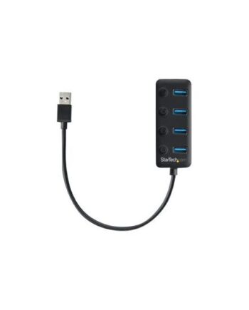 Startech Com   Port Usb     Hub  Usb-  To 4x Usb     Type-  With Individual On Off Port Switches  Superspeed 5gbps Usb     Usb     Gen    Usb Bus Powered  Portable      Quot  Attached Cable Windows Macos Linux  Hb30a4aib  Hub   Porte