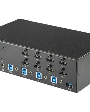 Startech Com Startech Com  -port Dual Monitor Hdmi Kvm Switch With Audio   Usb     Hub 4k 30hz   Pc Mac Computer Kvm Switch Box For Hdmi Display  Sv431dhd4ku  Kvm   Audio   Usb Switch   Porte Monterbar På Stativ