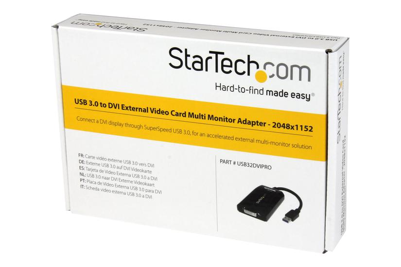 Startech Com Usb To Dvi Vga Adapter 2048x1152 External Video Graphics Card Dual Monitor Display Adapter Cable Supports Mac Windows Usb32dvipro Usb Dvi Adapter Usb Type Til Dvi- 15 Cm