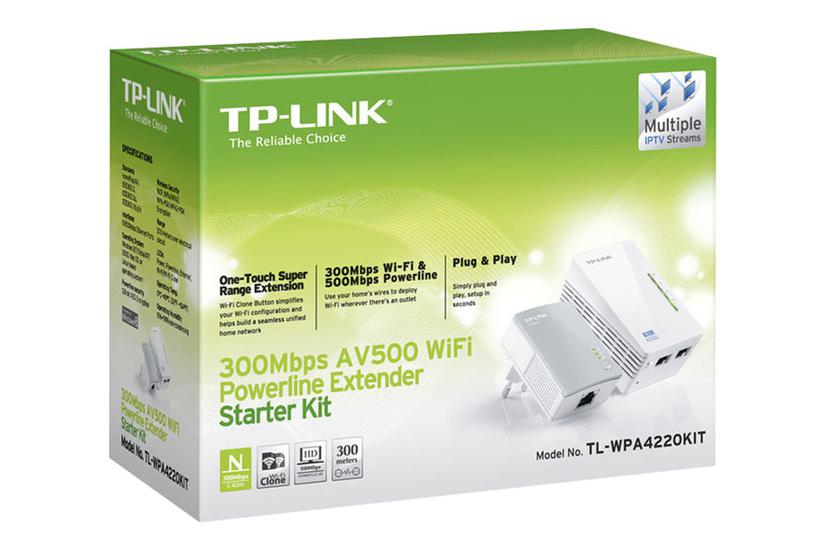 Tp-link Tl-wpa4220kit Av500 -port Wifi Powerline Adapter Starter Kit Powerline-adaptersæt Wi-fi Kan Sluttes Til Vægstik
