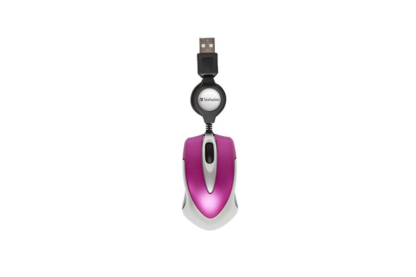 Verbatim Go Mini Optical Travel Mouse Mus Usb Hot Pink