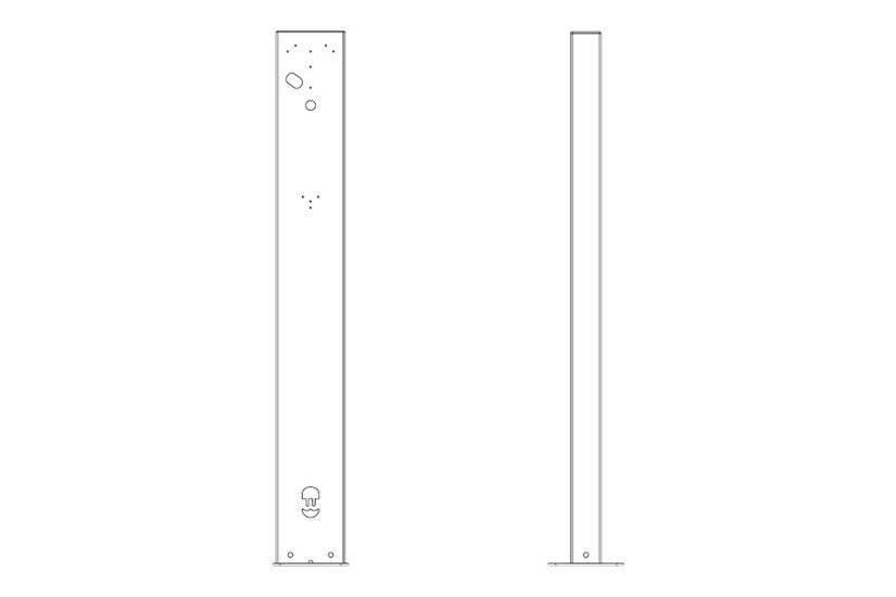 Wallbox Eiffel Basic Komponenter Til Montering For Ev-opladningsstation Ral 7043