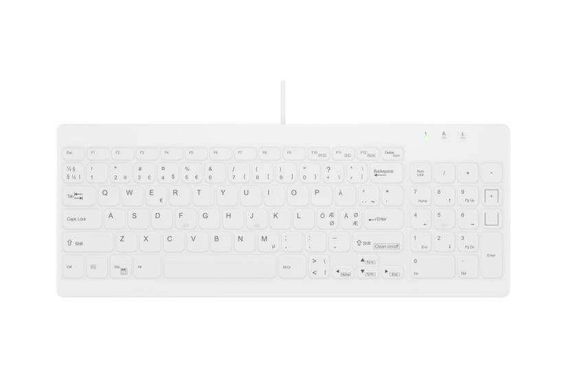 Active Key Ak-c7012 Tastatur Kluddesinfektion Qwerty Pan Nordic Hvid Indgangsudstyr