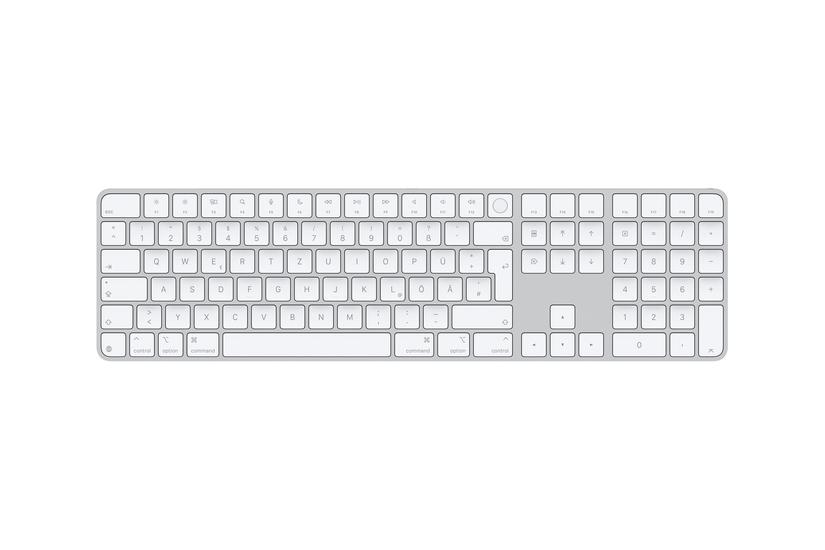Apple Magic Keyboard With Touch Id And Numeric Keypad Tastatur Usb- Qwertz Tysk Hvide Taster Indgangsudstyr