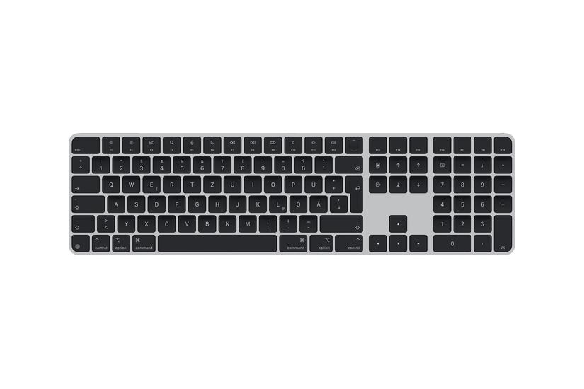 Apple Magic Keyboard With Touch Id And Numeric Keypad Tastatur Usb- Qwertz Tysk Sorte Taster Indgangsudstyr