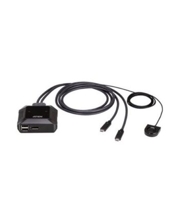 Aten Us3312 Kvm   Audio   Usb Switch 4k  Displayport  Usb-  Kabel  Med Fjernbetjeningsportvælger   Porte