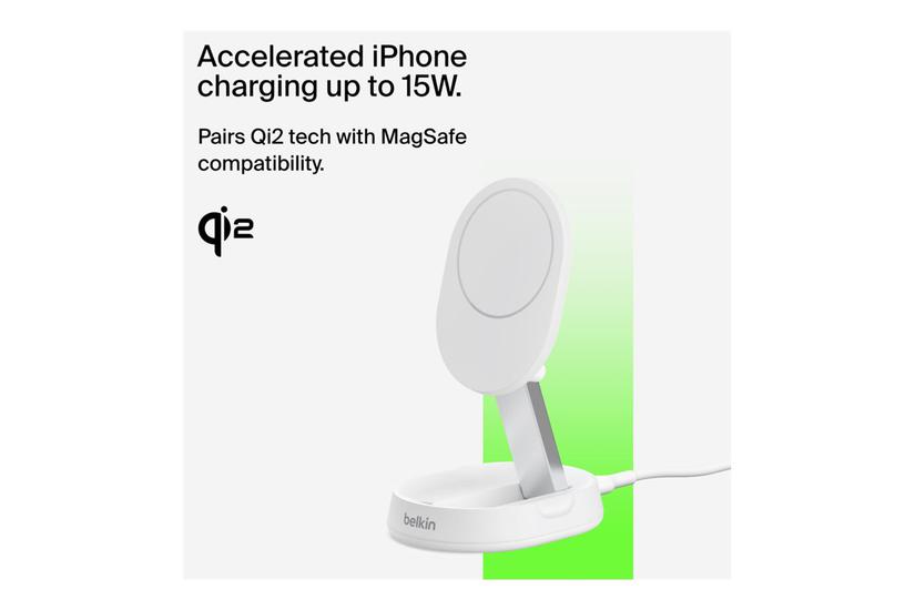 Belkin Boostcharge Pro Trådløs Opladningsstander Magnetisk Konverterbar Med Qi2 15 Watt