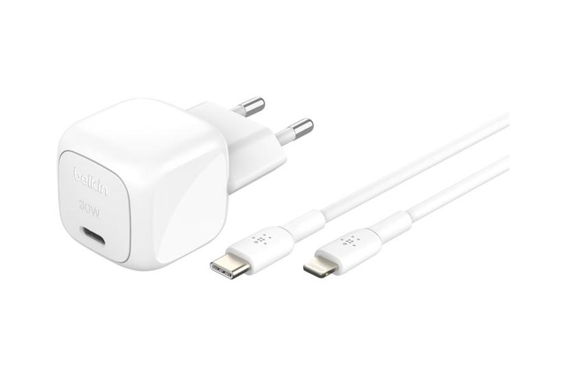 Belkin Boostcharge Strømforsyningsadapter Kompakt 24 Pin Usb- 30 Watt Med Usb- Til Lightning Kabel 1m