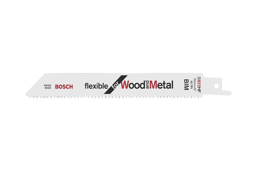 Bosch Flexible For Wood And Metal 922 Hf Savklinge For Rør Træ Med Søm Plademetal Paller Aluminiumsprofiler 100 Stykker