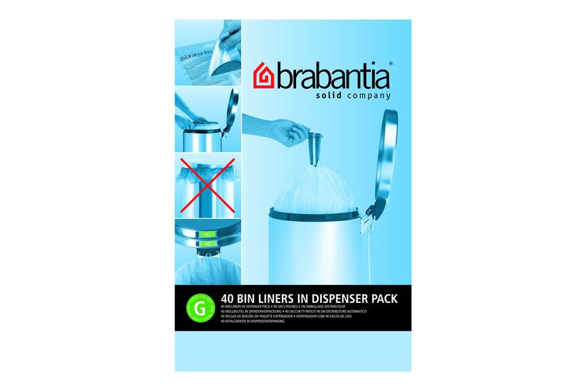Brabantia Size Skraldespandsforing Høj-densitets Polyethylen Hdpe Hvid Pakke Med 40