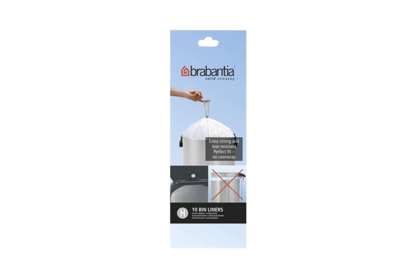 Brabantia Size Skraldespandsforing 50 Høj-densitets Polyethylen Hdpe Hvid Pakke Med 12 10