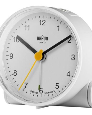 Braun Bnc001 Alarmur Rund Kvarts Desktop Hvid