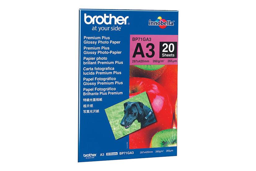 Brother Innobella Premium Plus Bp71ga3 Fotopapir Skinnende 20 Ark A3 260 Gsm