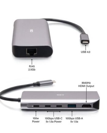 C2g Usb-       -in-  Mini Docking Station With Hdmi  Usb-   Ethernet  And Usb-  85w- 8k 60hz Dockingstation Usb-    Thunderbolt   Hdmi 1gbe