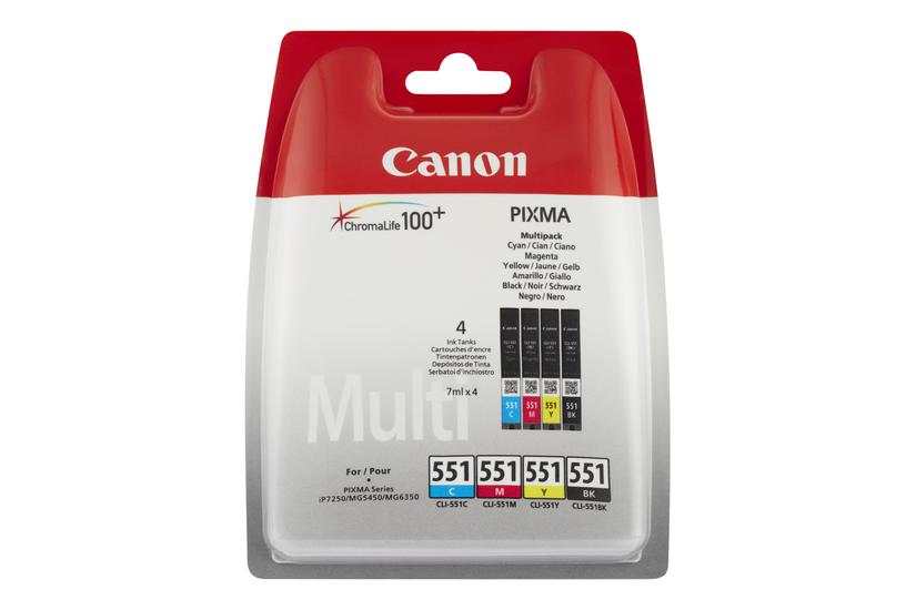 Canon Cli-551 Bk Multipack Pakker Sort Cyan Magenta Gul Original Blækbeholder