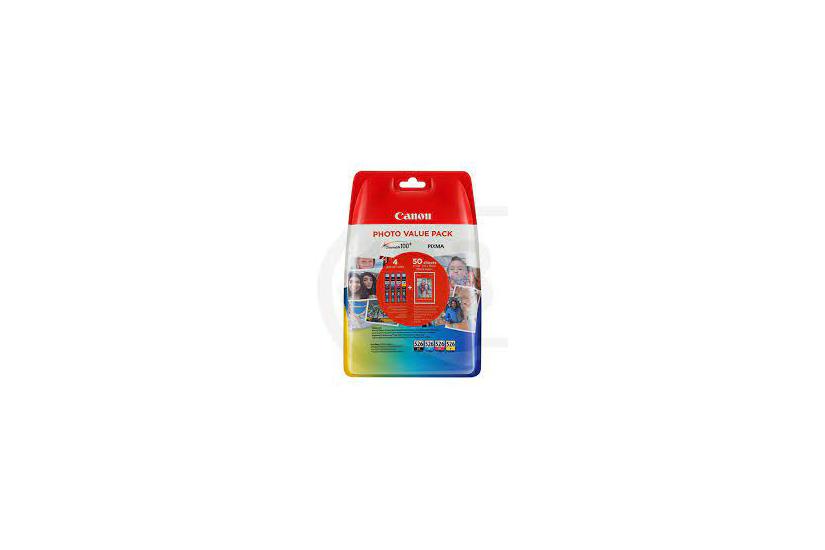 Canon Cli-526 Bk Photo Value Pack Pakker Gul Cyan Magenta Sort Original Blækbeholder Papirsæt