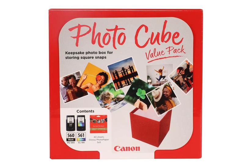 Canon Pg-560 Cl-561 Photo Value Pack Pakker Farve Cyan Magenta Gul Pigmenteret Sort Original Skinnende Blækbeholder Papirsæt