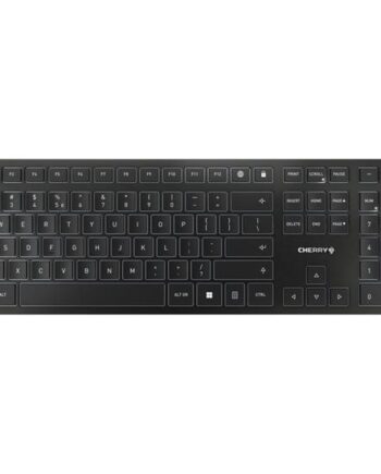 Cherry Kw 9100 Slim Tastatur Qwerty Engelsk Europa Sort  Sølv Indgangsudstyr
