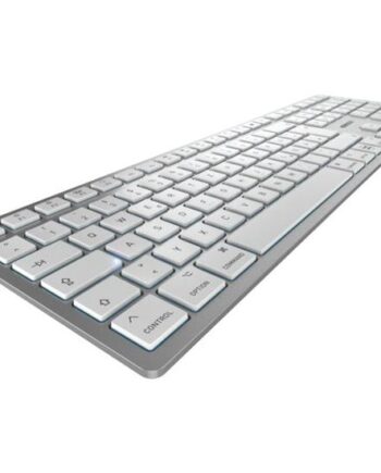 Cherry Kw 9100 Slim Tastatur Qwertz Tysk Sølv  Hvid Indgangsudstyr