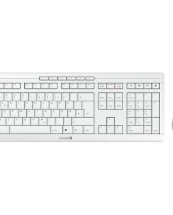 Cherry Stream Desktop Comfort Sæt Med Mus Og Tastatur 100  Full Size Qwertz Tysk Hvid Grå Indgangsudstyr