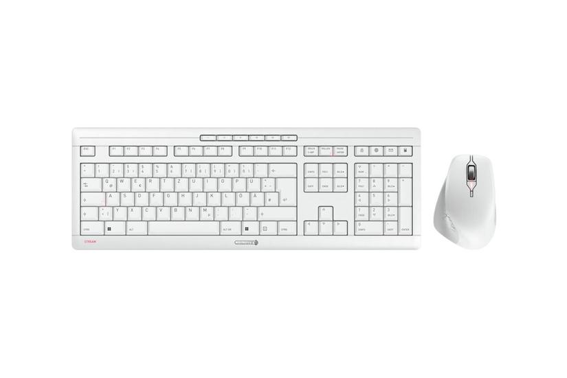 Cherry Stream Desktop Comfort Sæt Med Mus Og Tastatur 100 Full Size Qwertz Tysk Hvid Grå Indgangsudstyr