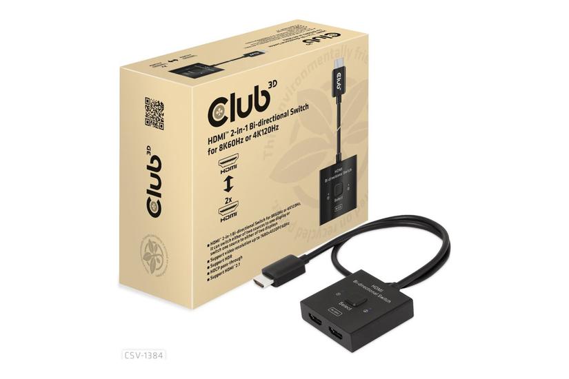 Club 3d Csv-1384 Video- Audioswitch - - Bi-retning Porte