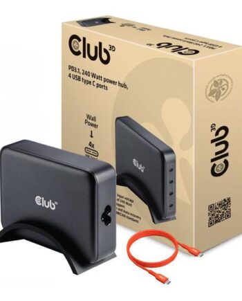 Club 3d Strømforsyningsadapter Gan-teknologi 24 Pin Usb-  240 Watt