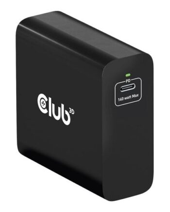 Club 3d Strømforsyningsadapter Gan-teknologi 24 Pin Usb-  140 Watt