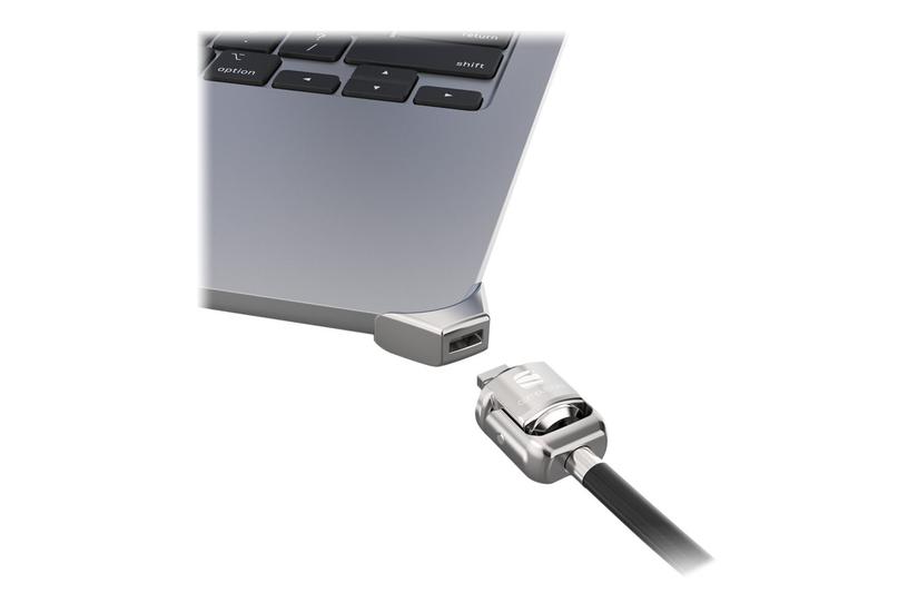 Compulocks Ledge Lock Adapter For Macbook Air 13 Quot M2-m4 With Keyed Lock Silver Adapter Til Låsning Af Slot For Sikkerhed Med Kabellås Med Nøgle