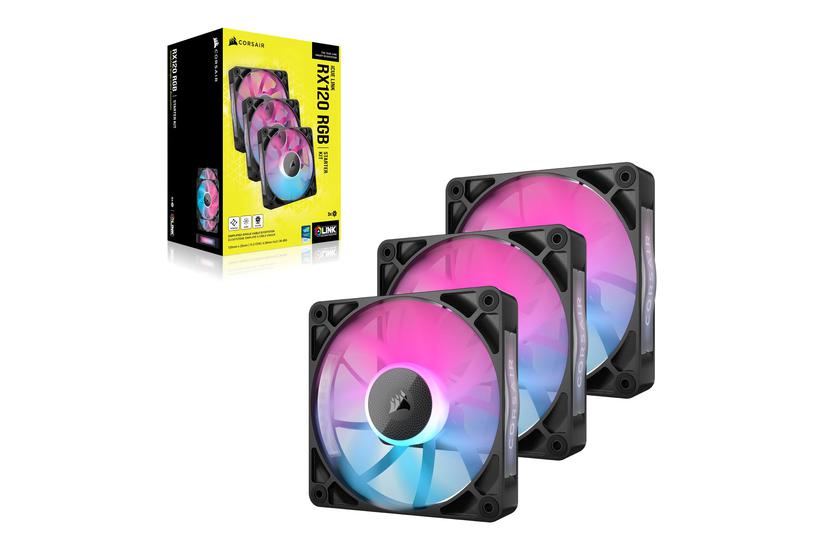 Corsair Icue Link Rx120 Rgb Triple Starter Kit Indsats Med Blæser