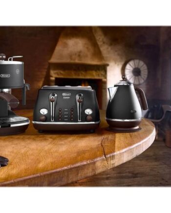 De Longhi Icona Vintage Ecov 311 Bk Kaffemaskine Med Mælkeskummer 15 Bar Mat Sort