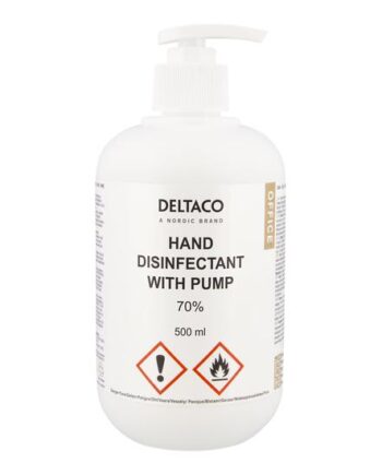 Deltaco Office Hånddesinfektionsmiddel Pumpeflaske 500 Ml Hvid