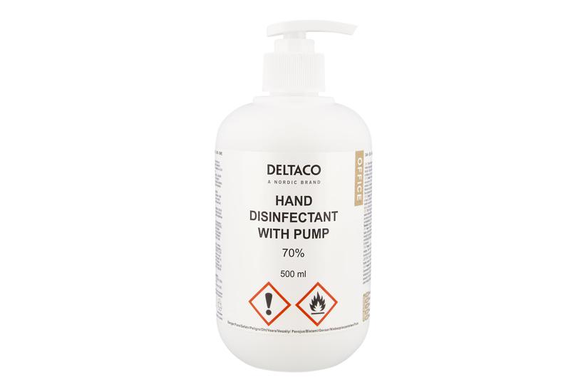 Deltaco Office Hånddesinfektionsmiddel Pumpeflaske 500 Ml Hvid