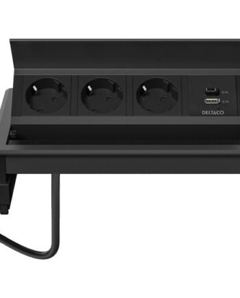 Deltaco Office Stikdåse 1x21w     Usb  Gst18 Kabelstik  Indbygget Flip-up