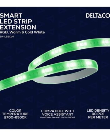 Deltaco Smart Home Lysstripsforlængelse Led Rgb Varm Til Kold Hvidt Lys 2700-6500   Hvid