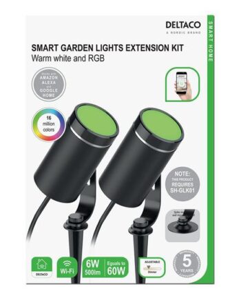 Deltaco Smart Home Sh-glex01 Havelys     16 Millioner Farver Varmt Hvidt Lys 2700   Sort  Pakke Med