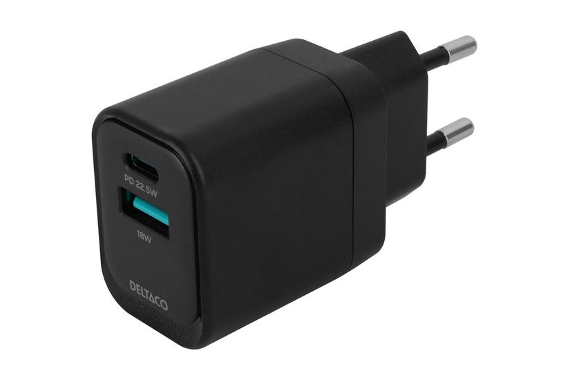 Deltaco Strømforsyningsadapter Usb 24 Pin Usb- 20 Watt