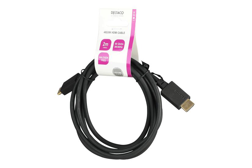 Deltaco Ultra High Speed Hdmi-cable 48gbps 2m Black