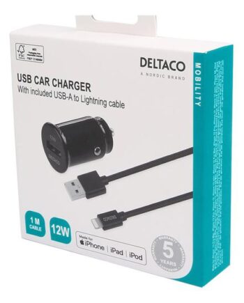Deltaco Usb-car130 Bilstrømsadapter Usb 12 Watt